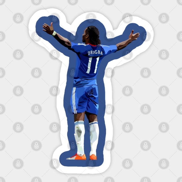 Didier Drogba Sticker by Webbed Toe Design's